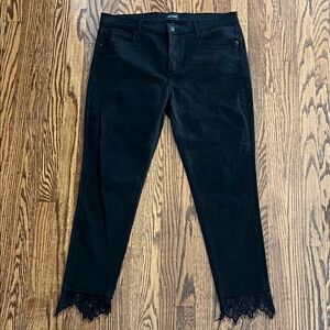 DRIFTWOOD Black Jeans with Lace Hem